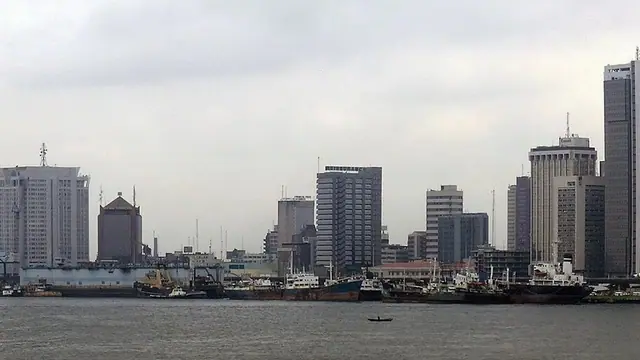 Lagos skyline with marina