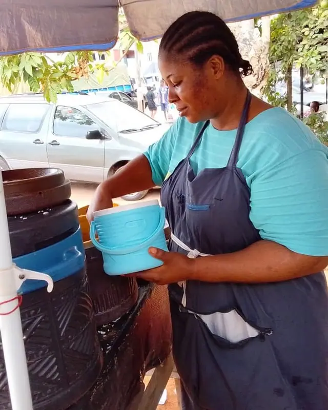 A Nigerian street food vendor